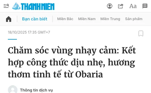 Ảnh chụp bài viết về Obaria trên Báo Thanh Niên