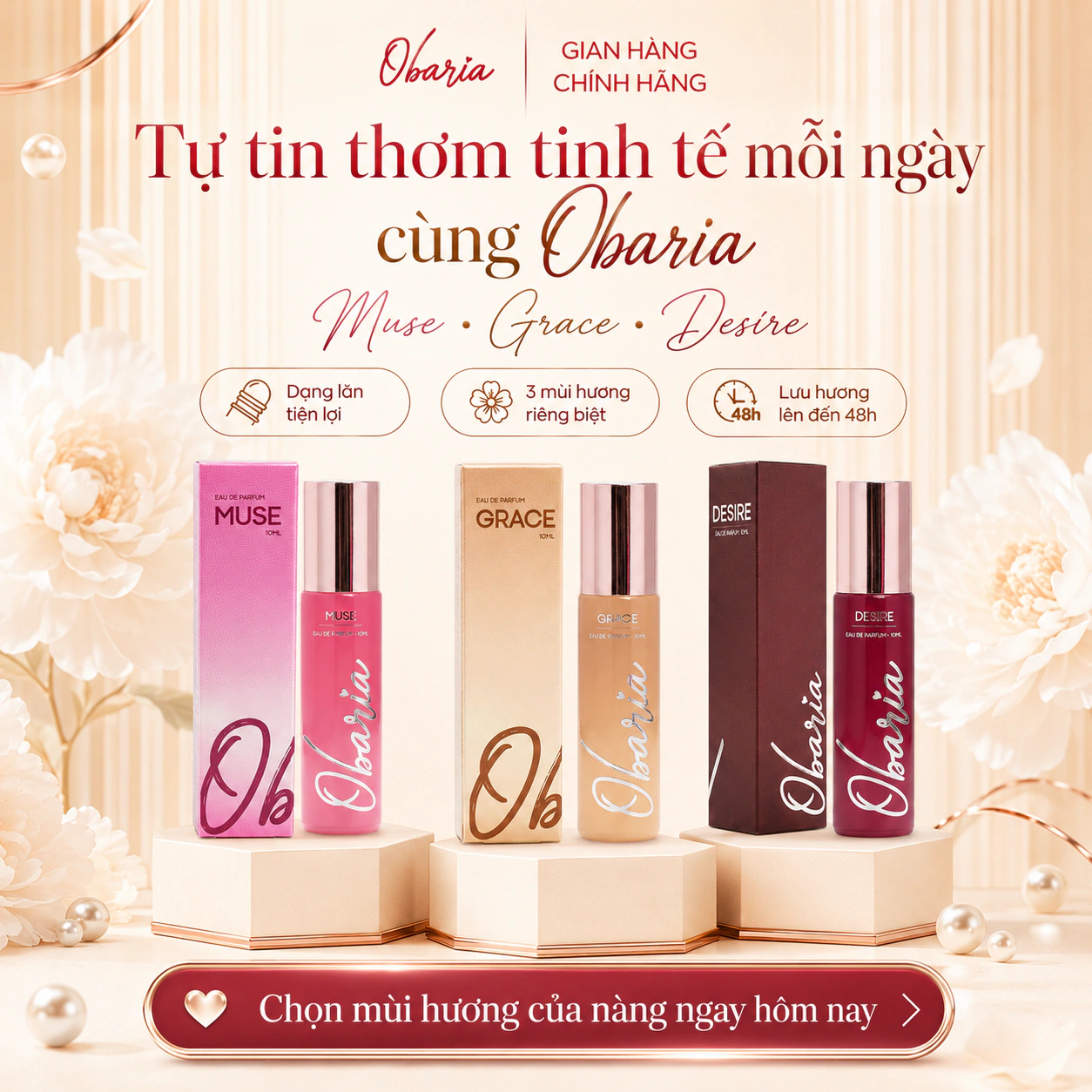 Obaria tự tin thơm tinh tế mỗi ngày